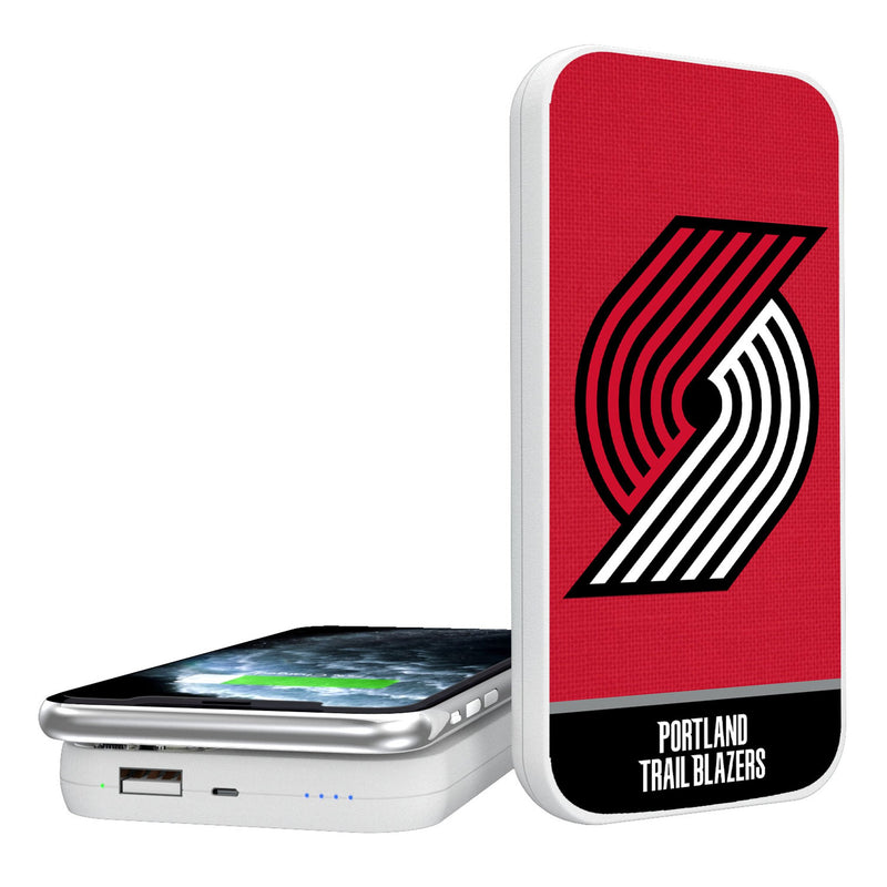 Portland Trail Blazers Endzone Solid 5000mAh Portable Wireless Charger