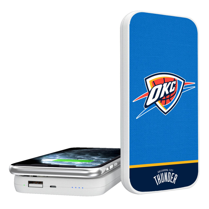 Oklahoma City Thunder Endzone Solid 5000mAh Portable Wireless Charger