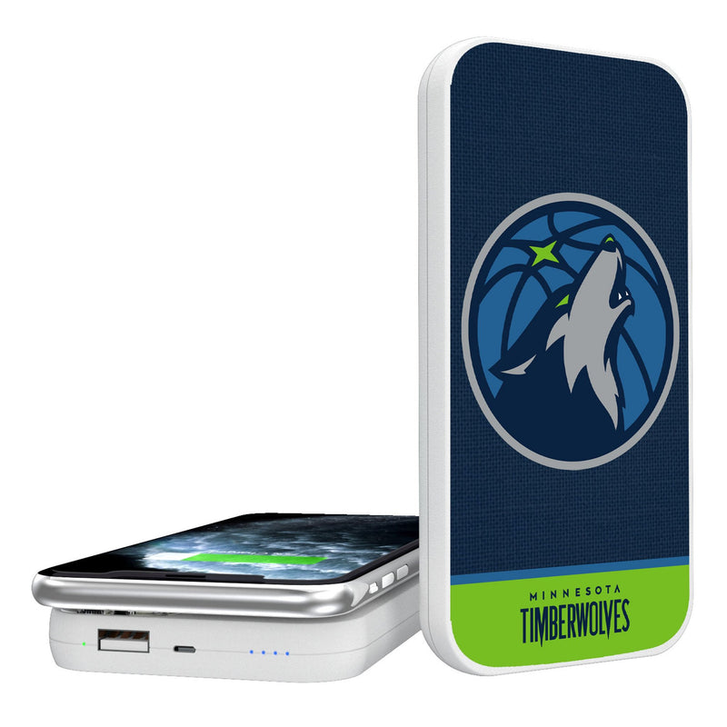 Minnesota Timberwolves Endzone Solid 5000mAh Portable Wireless Charger