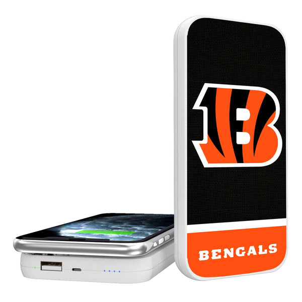 Cincinnati Bengals Endzone Solid 5000mAh Portable Wireless Charger