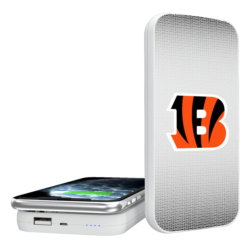 Cincinnati Bengals Linen 5000mAh Portable Wireless Charger