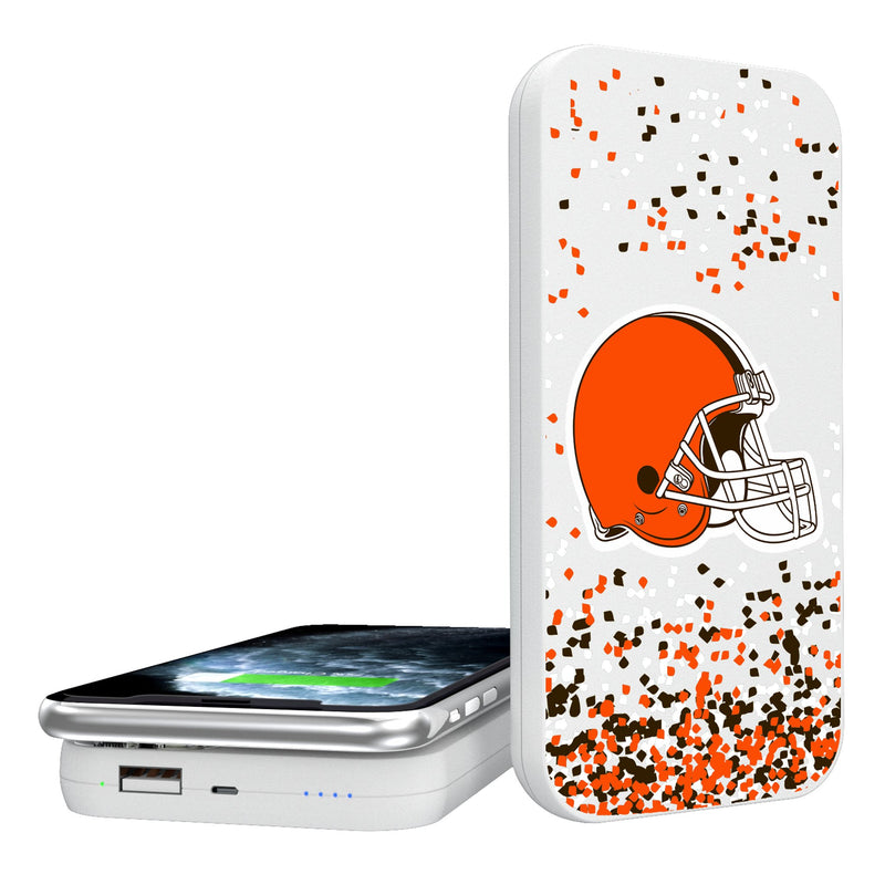 Cleveland Browns Confetti 5000mAh Portable Wireless Charger