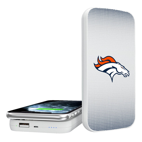 Denver Broncos Linen 5000mAh Portable Wireless Charger