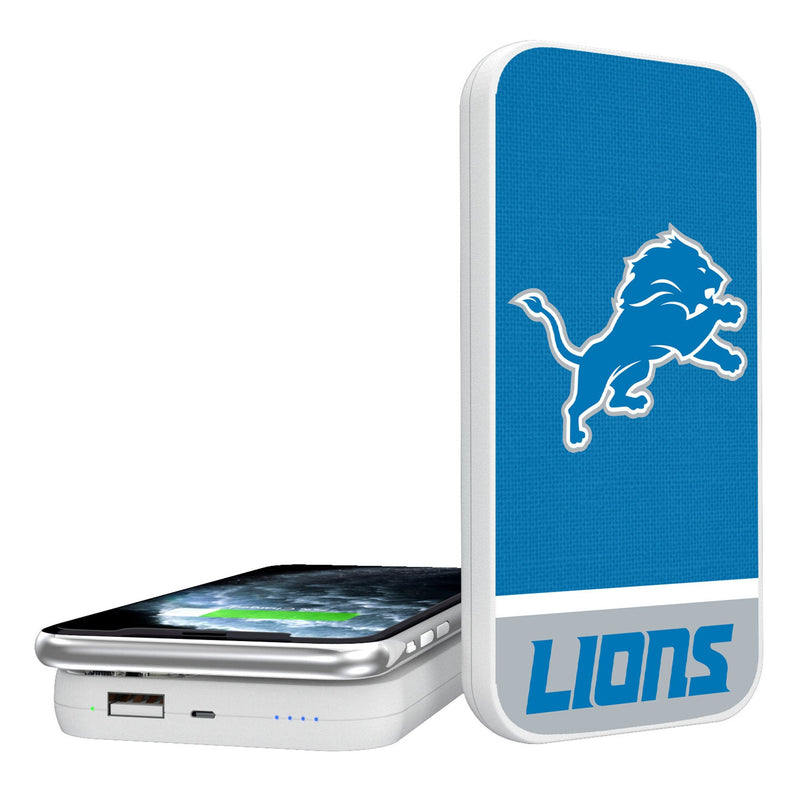 Detroit Lions Endzone Solid 5000mAh Portable Wireless Charger