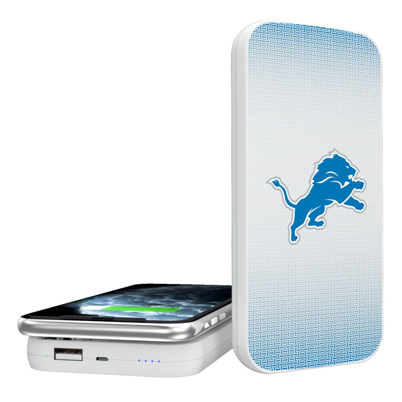 Detroit Lions Linen 5000mAh Portable Wireless Charger