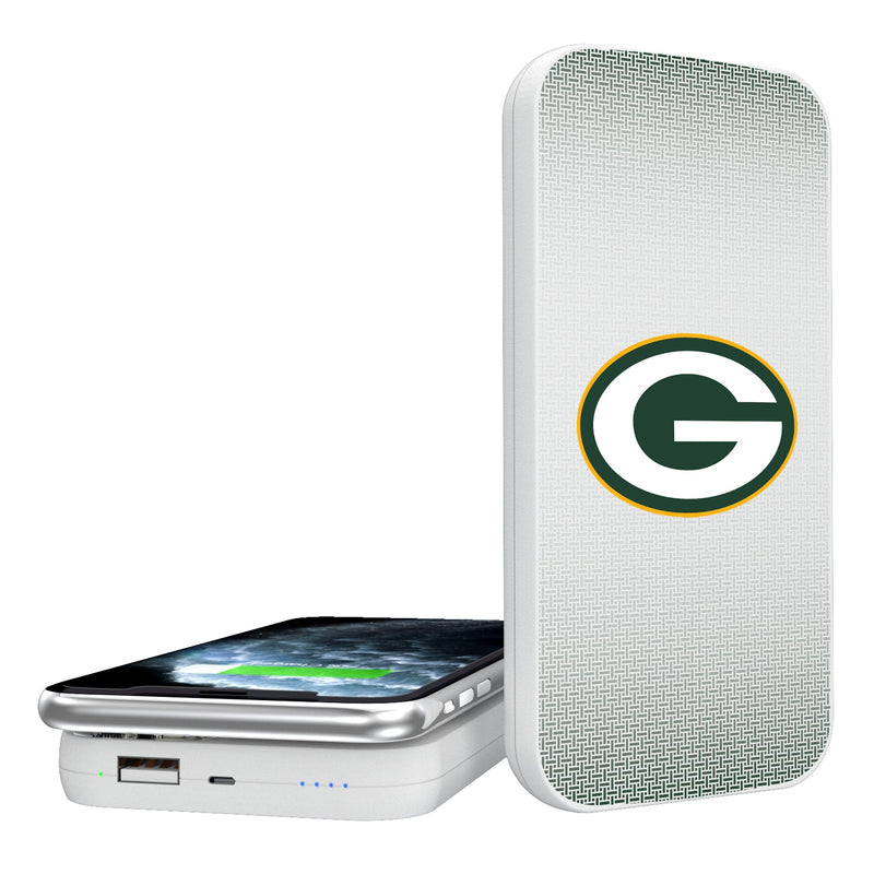 Green Bay Packers Linen 5000mAh Portable Wireless Charger