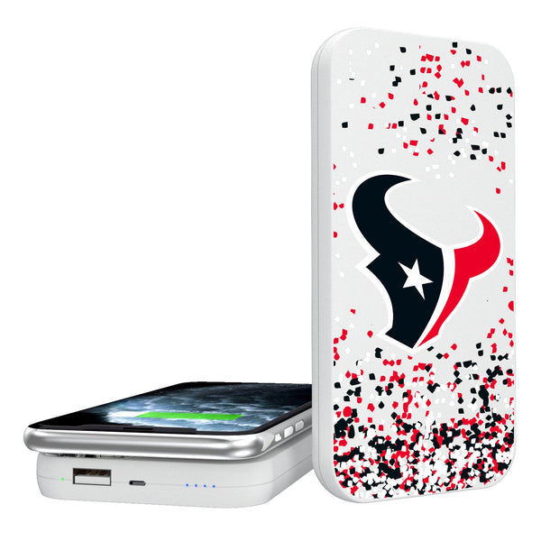 Houston Texans Confetti 5000mAh Portable Wireless Charger