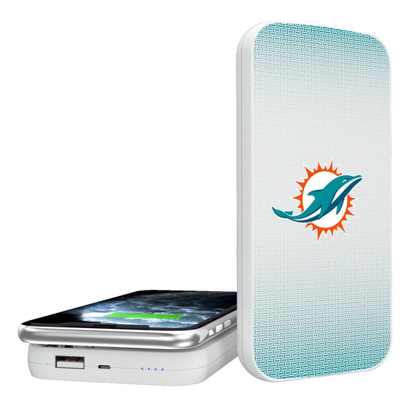 Miami Dolphins Linen 5000mAh Portable Wireless Charger