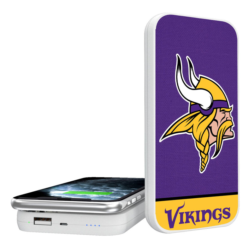 Minnesota Vikings Endzone Solid 5000mAh Portable Wireless Charger