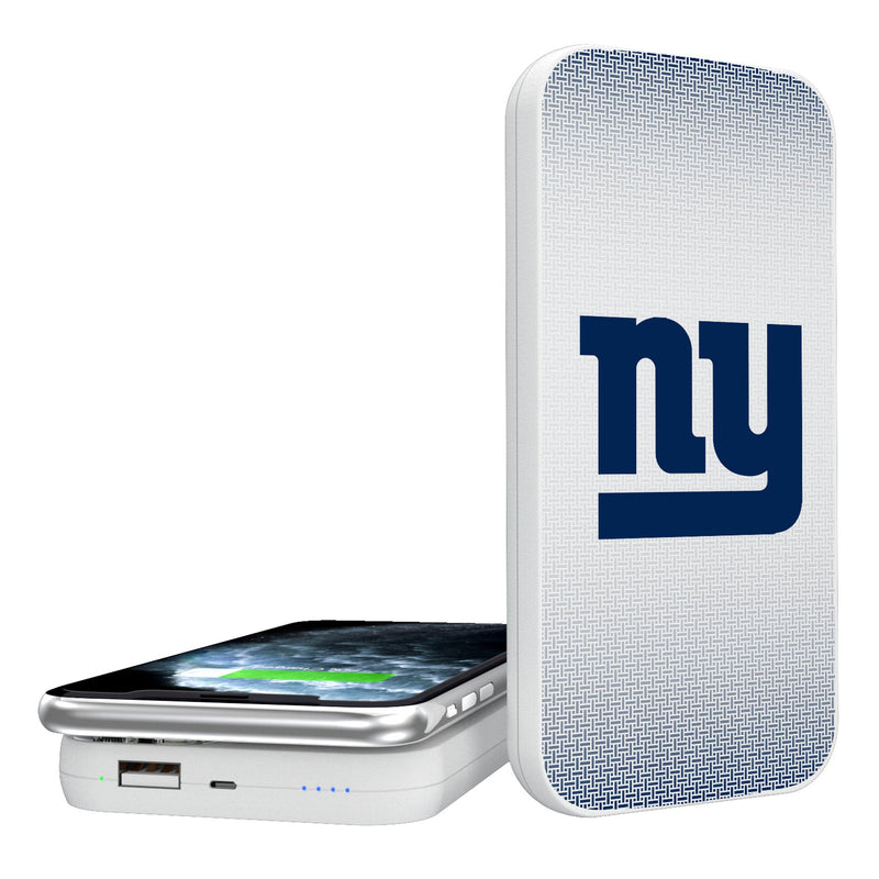 New York Giants Linen 5000mAh Portable Wireless Charger