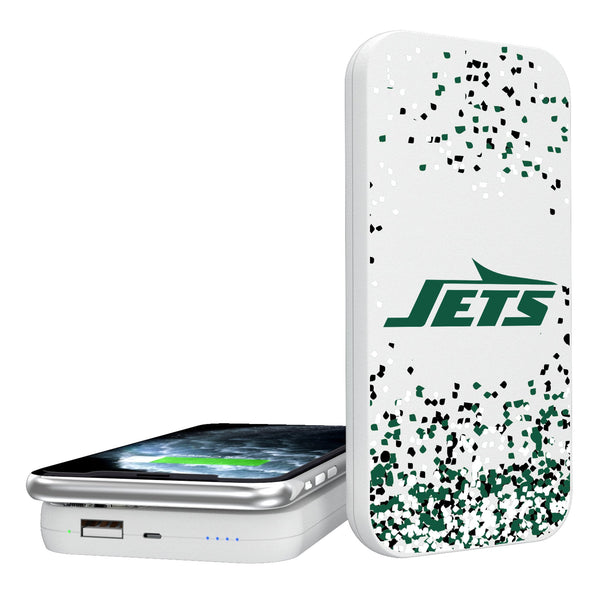 New York Jets Confetti 5000mAh Portable Wireless Charger