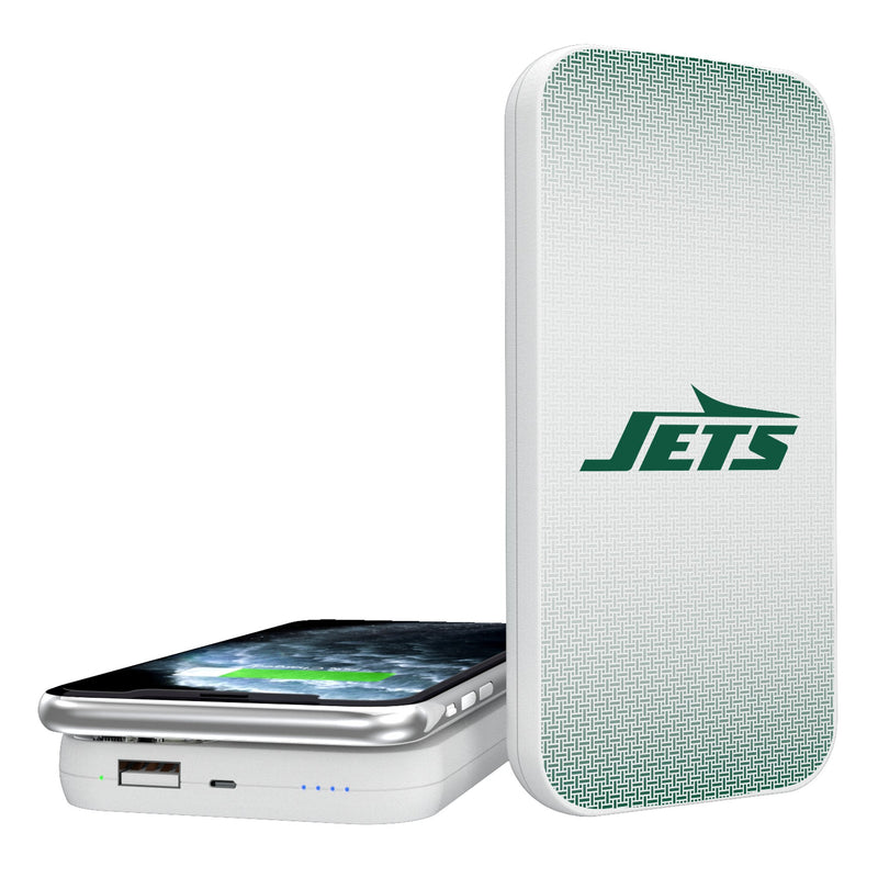 New York Jets Linen 5000mAh Portable Wireless Charger