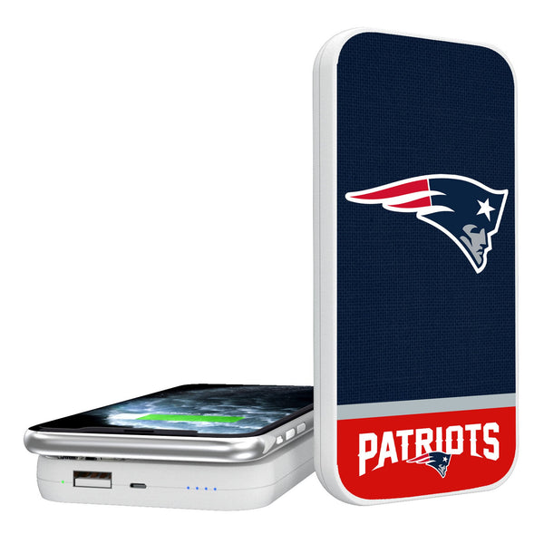 New England Patriots Endzone Solid 5000mAh Portable Wireless Charger