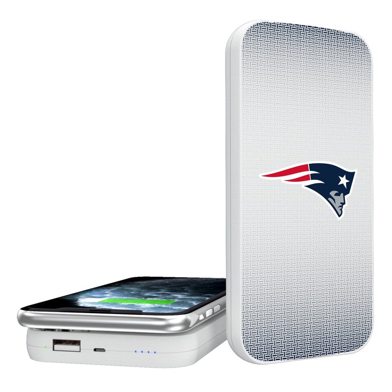 New England Patriots Linen 5000mAh Portable Wireless Charger