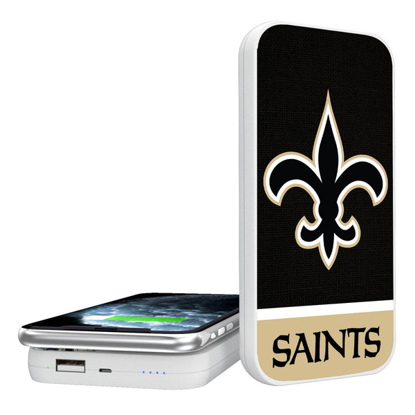 New Orleans Saints Endzone Solid 5000mAh Portable Wireless Charger