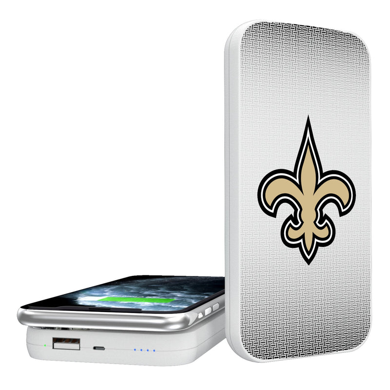 New Orleans Saints Linen 5000mAh Portable Wireless Charger