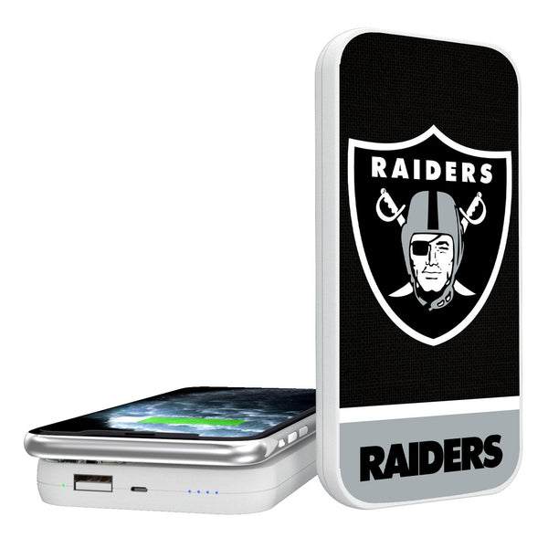 Las Vegas Raiders Endzone Solid 5000mAh Portable Wireless Charger