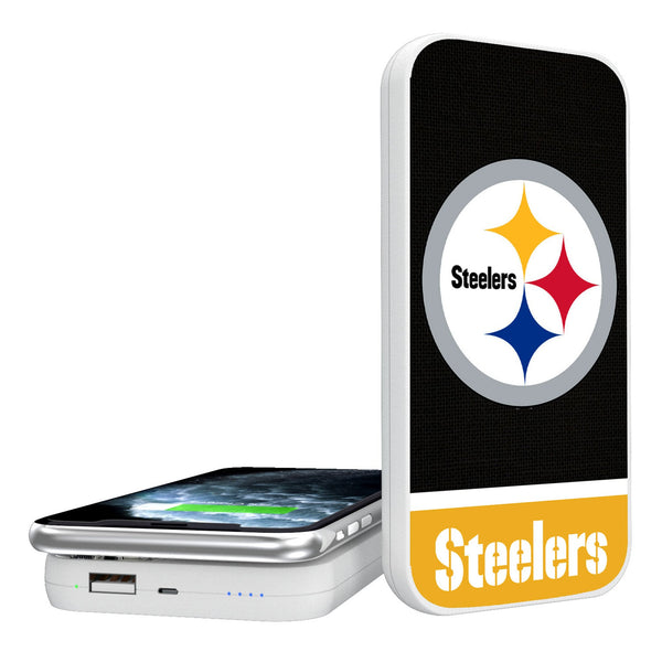 Pittsburgh Steelers Endzone Solid 5000mAh Portable Wireless Charger