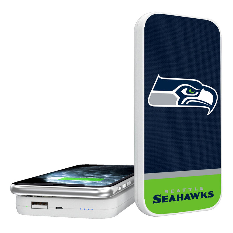 Seattle Seahawks Endzone Solid 5000mAh Portable Wireless Charger