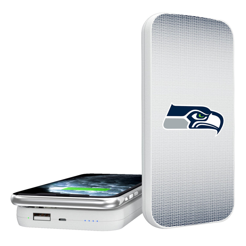 Seattle Seahawks Linen 5000mAh Portable Wireless Charger