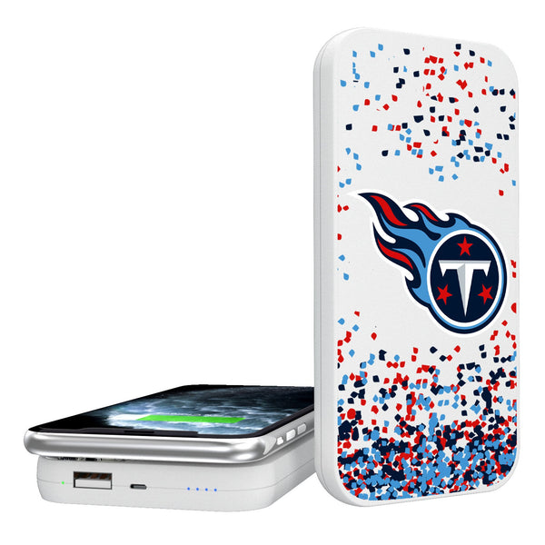 Tennessee Titans Confetti 5000mAh Portable Wireless Charger