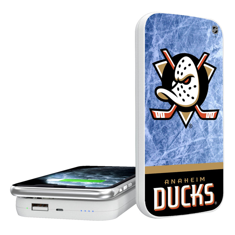 Anaheim Ducks Ice Wordmark 5000mAh Portable Wireless Charger