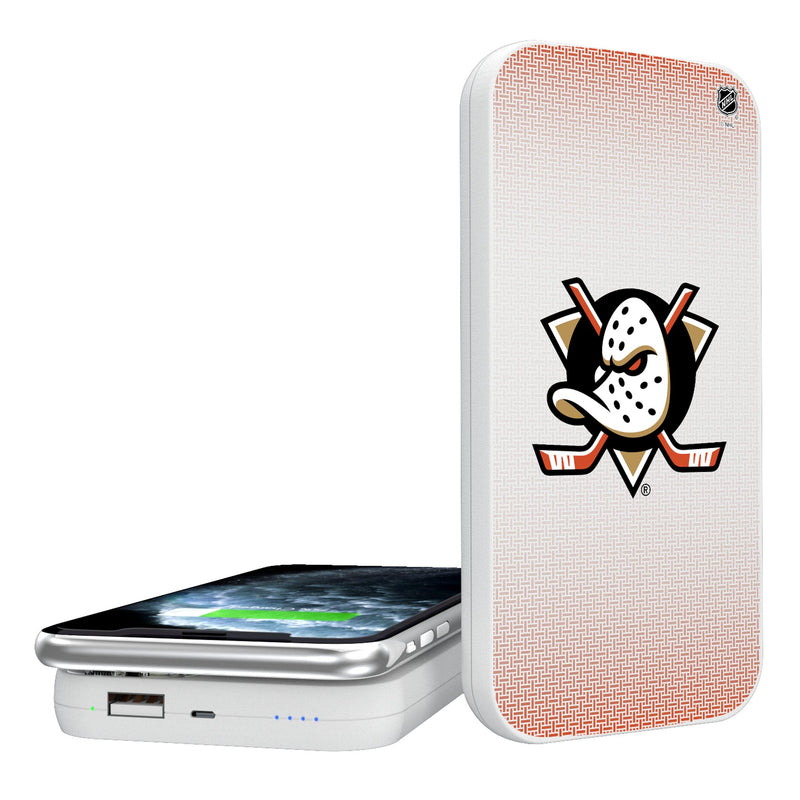 Anaheim Ducks Linen 5000mAh Portable Wireless Charger