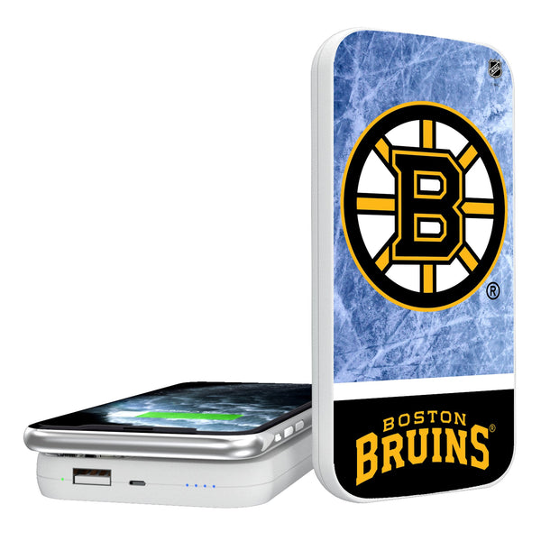 Boston Bruins Ice Wordmark 5000mAh Portable Wireless Charger