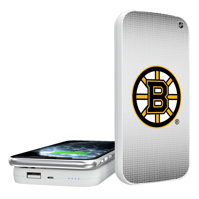 Boston Bruins Linen 5000mAh Portable Wireless Charger