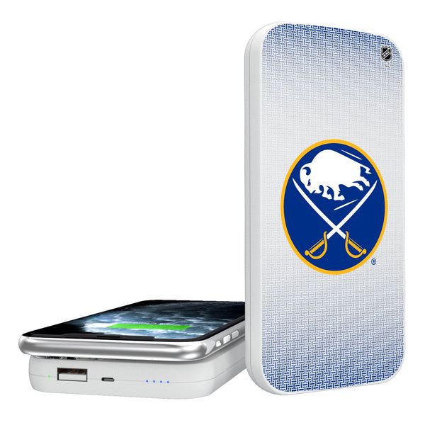 Buffalo Sabres Linen 5000mAh Portable Wireless Charger