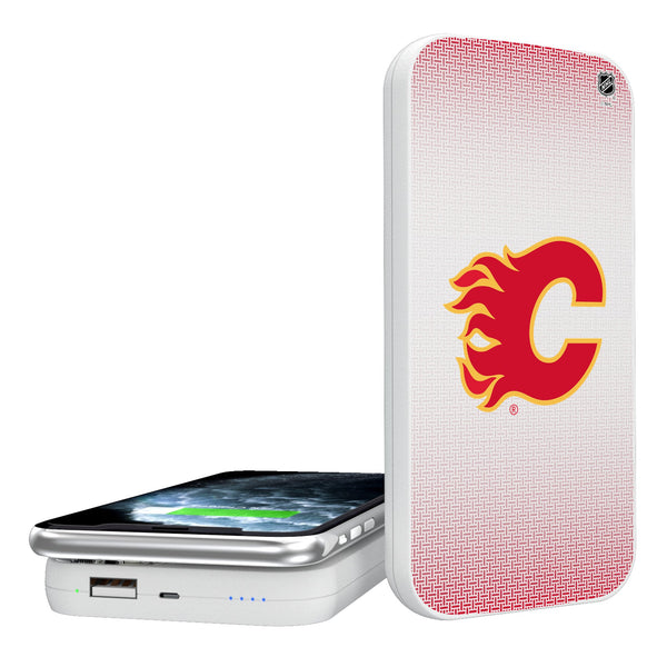 Calgary Flames Linen 5000mAh Portable Wireless Charger