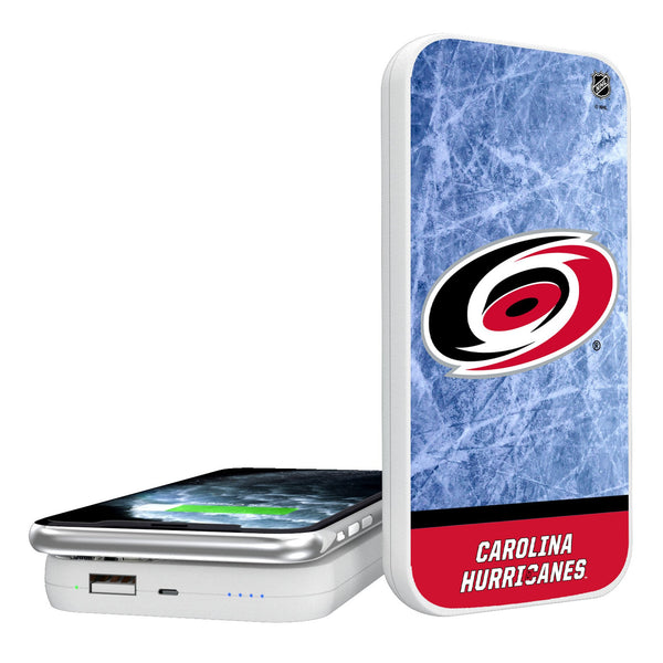 Carolina Hurricanes Ice Wordmark 5000mAh Portable Wireless Charger