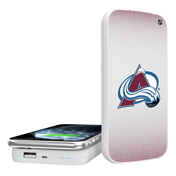 Colorado Avalanche Linen 5000mAh Portable Wireless Charger