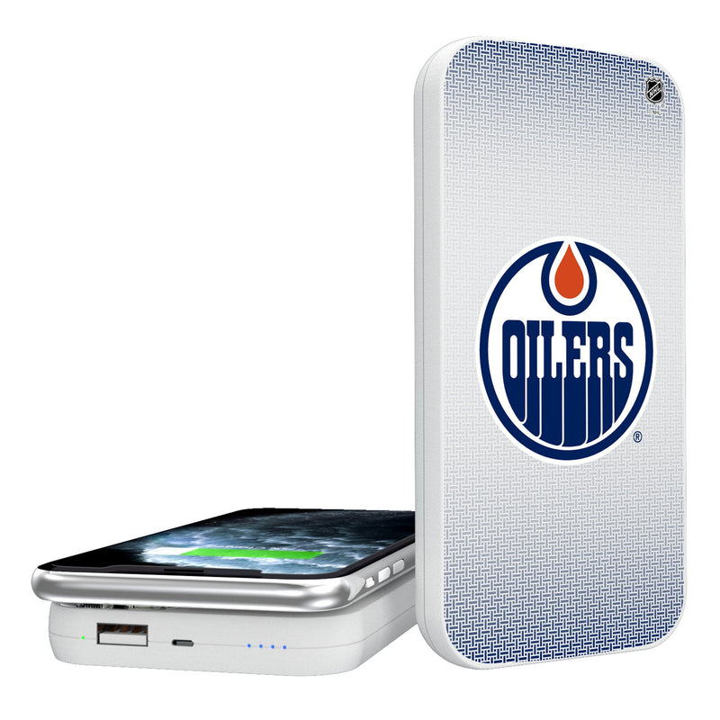 Edmonton Oilers Linen 5000mAh Portable Wireless Charger