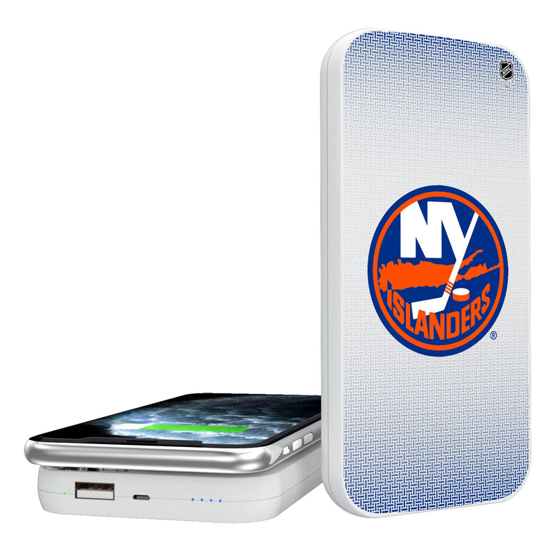 New York Islanders Linen 5000mAh Portable Wireless Charger