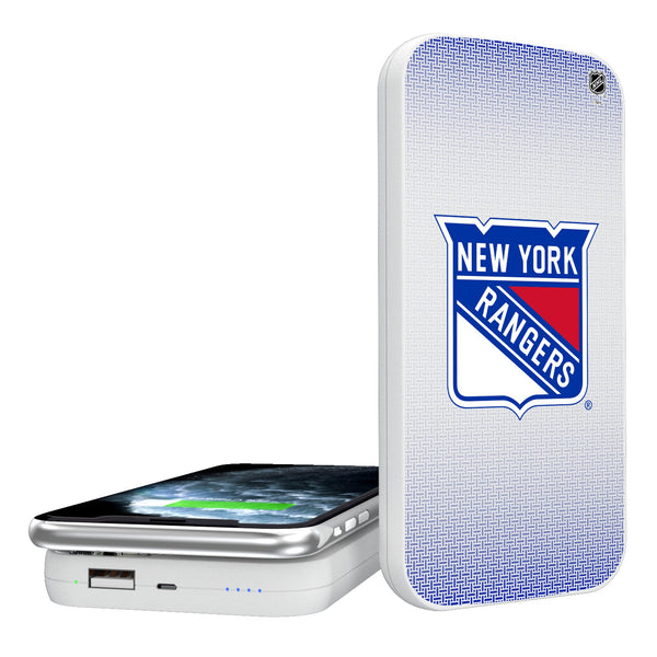 New York Rangers Linen 5000mAh Portable Wireless Charger