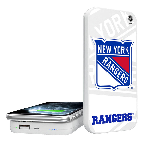 New York Rangers Monocolor Tilt 5000mAh Portable Wireless Charger