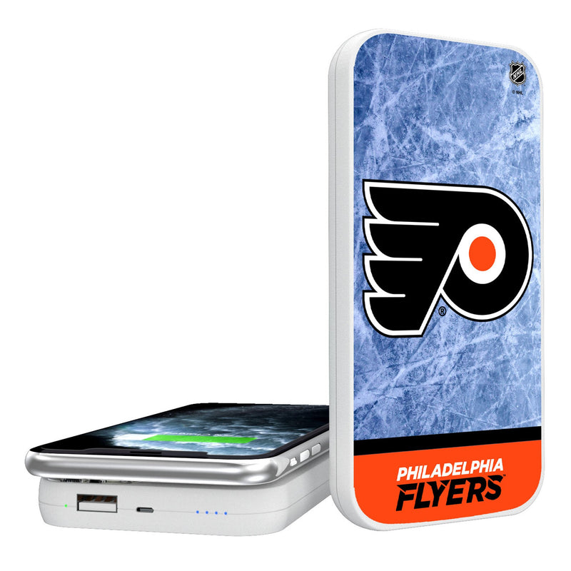 Philadelphia Flyers Ice Wordmark 5000mAh Portable Wireless Charger