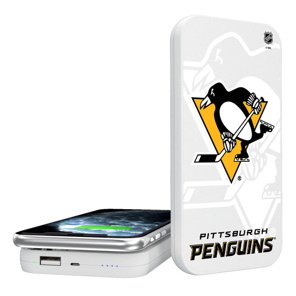 Pittsburgh Penguins Monocolor Tilt 5000mAh Portable Wireless Charger