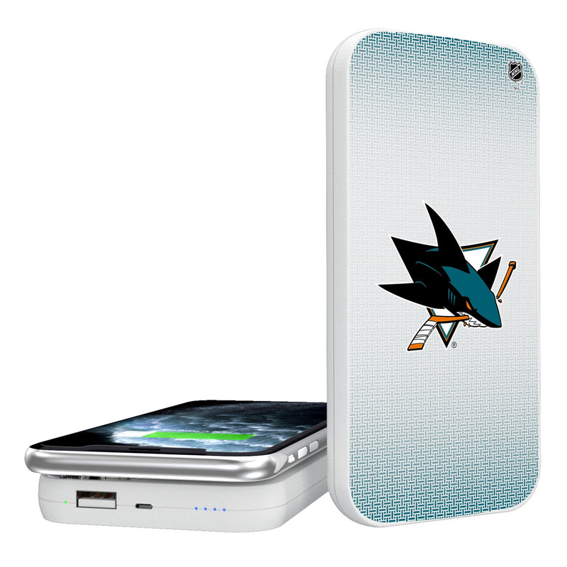 San Jose Sharks Linen 5000mAh Portable Wireless Charger