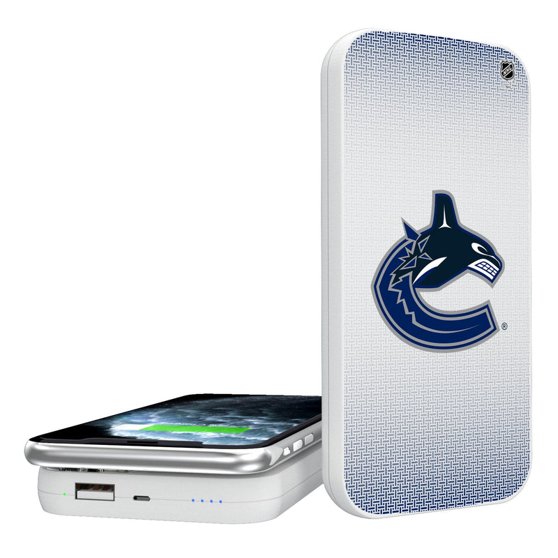 Vancouver Canucks Linen 5000mAh Portable Wireless Charger