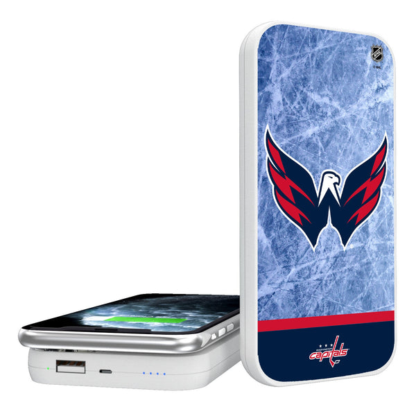 Washington Capitals Ice Wordmark 5000mAh Portable Wireless Charger