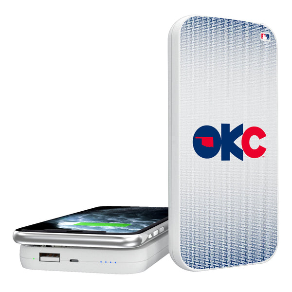 Oklahoma City Baseball Club Linen 5000mAh Portable Wireless Charger