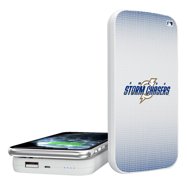 Omaha Storm Chasers Linen 5000mAh Portable Wireless Charger