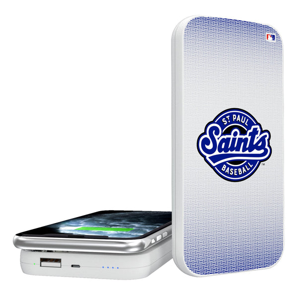 St. Paul Saints Linen 5000mAh Portable Wireless Charger