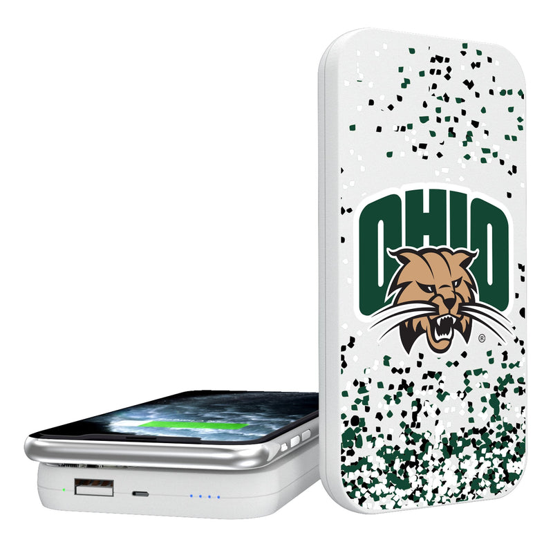 Ohio University Bobcats Confetti 5000mAh Portable Wireless Charger