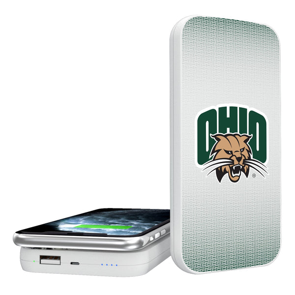 Ohio University Bobcats Linen 5000mAh Portable Wireless Charger