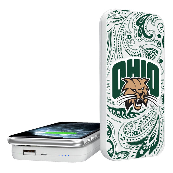 Ohio University Bobcats Paisley 5000mAh Portable Wireless Charger