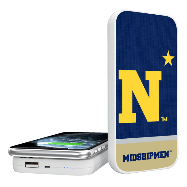 United State Naval Academy Midshipmen Endzone Solid 5000mAh Portable Wireless Charger