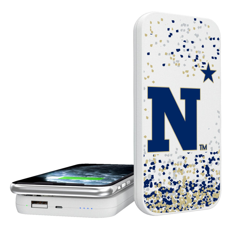 United State Naval Academy Midshipmen Confetti 5000mAh Portable Wireless Charger